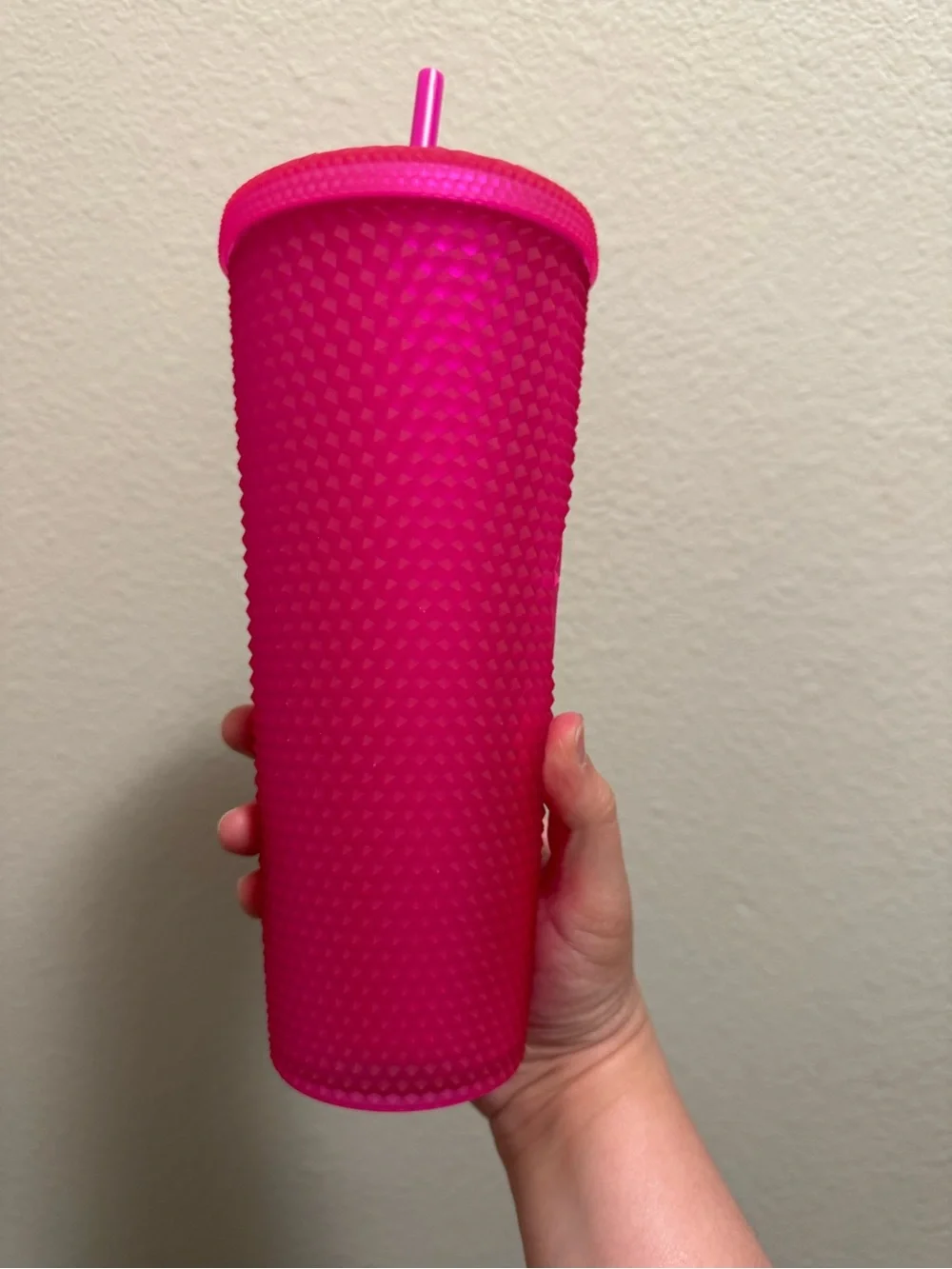 Starbucks Hot Pink Studded Reusable Tumbler with Straw